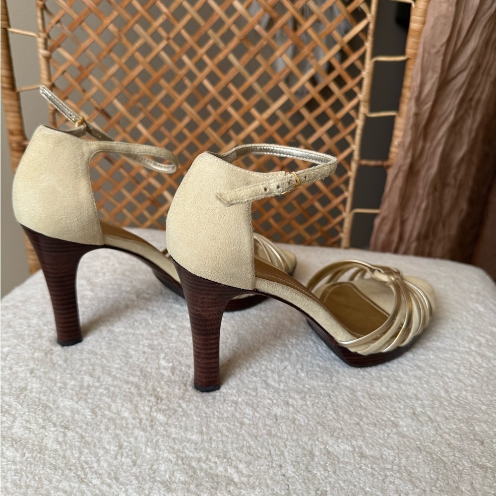 Ralph Lauren Gold and Cream Heels - Picture 10 of 15